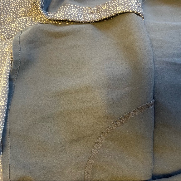 Abercrombie & Fitch Floral Shirt Dress Large Tie Back Ruffle Hem Blue spring - Picture 8 of 10